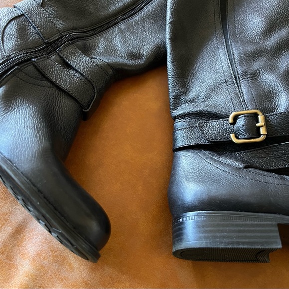 Naturalizer Black ‘JORDIE’ Leather Riding Boots [Wide Calf] - Picture 9 of 11